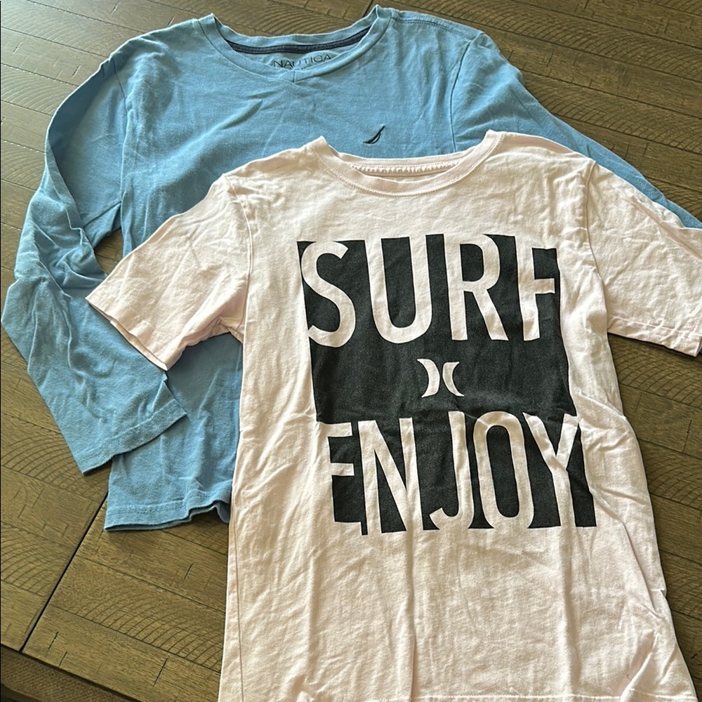 Blue and White Kids Surf Shirts Sz. 10-12 Boys